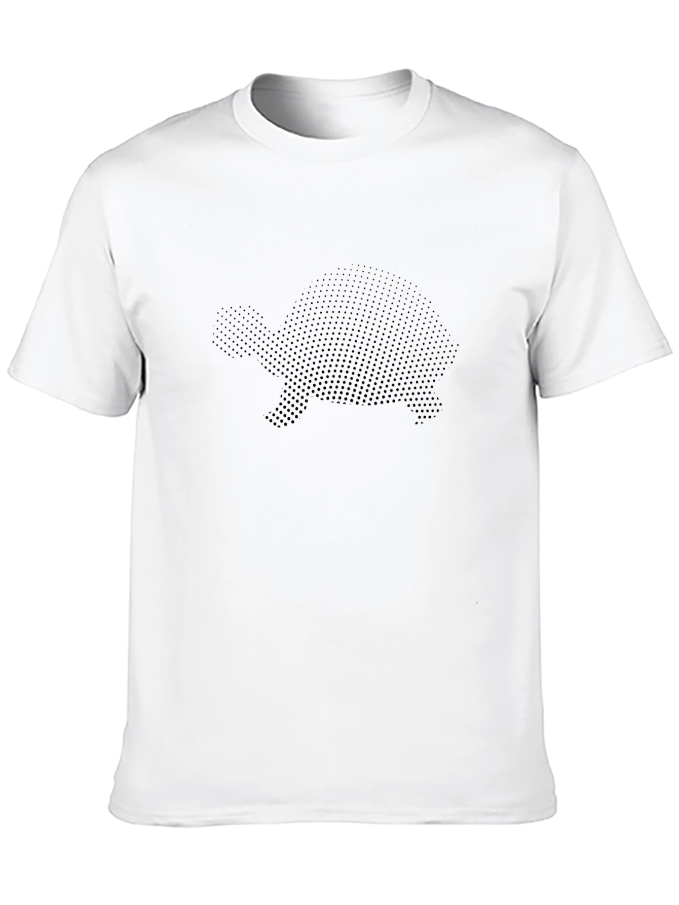 Mens Black Turtle Dot Print Crew Neck T-Shirt