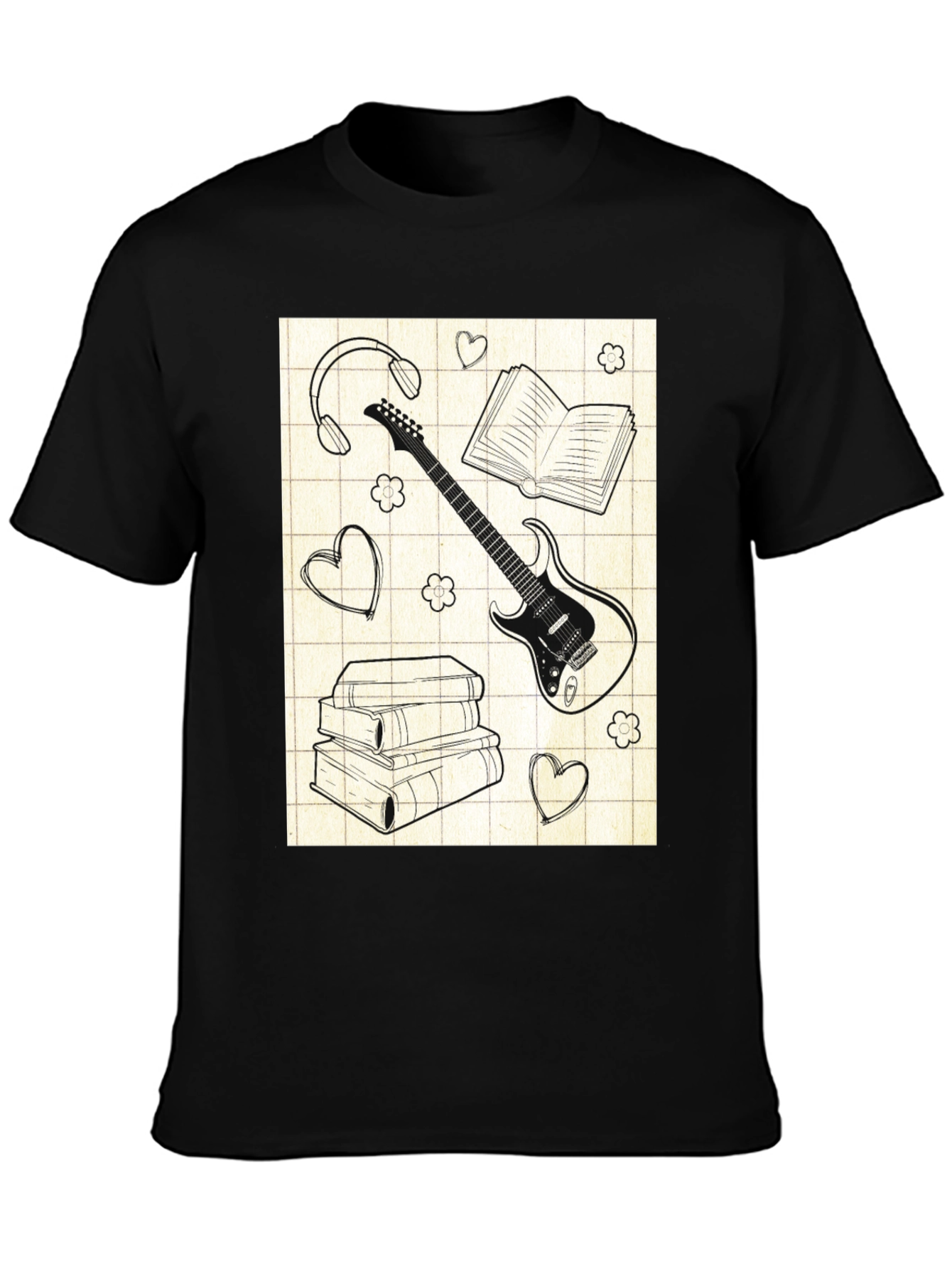Music & Books T-Shirt - Stylish Graphic Tee
