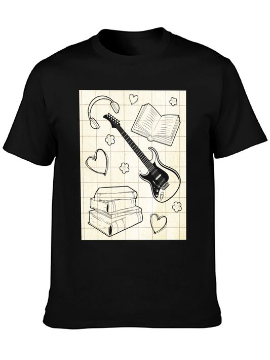 Music & Books T-Shirt - Stylish Graphic Tee