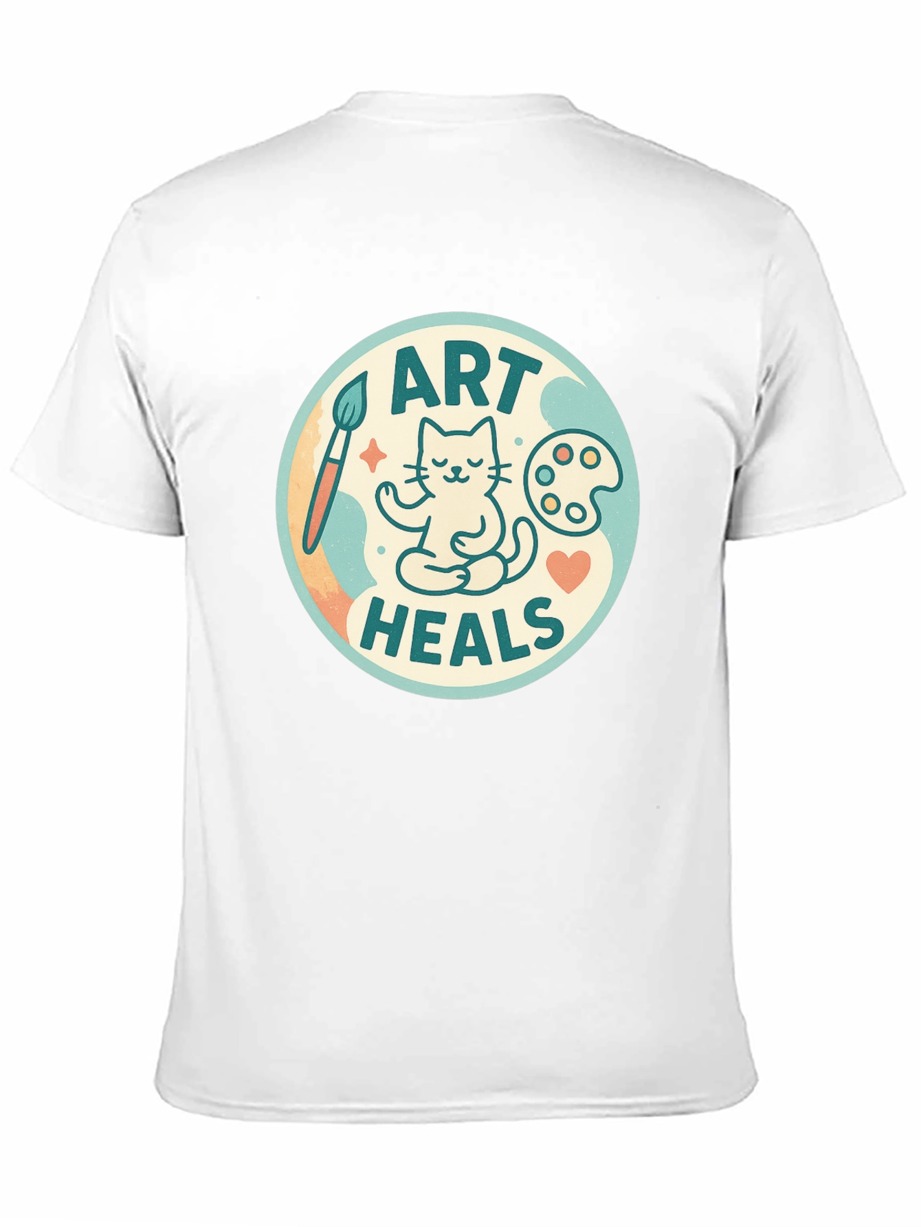 Art Heals Black Tee - Painter Cat Meditation