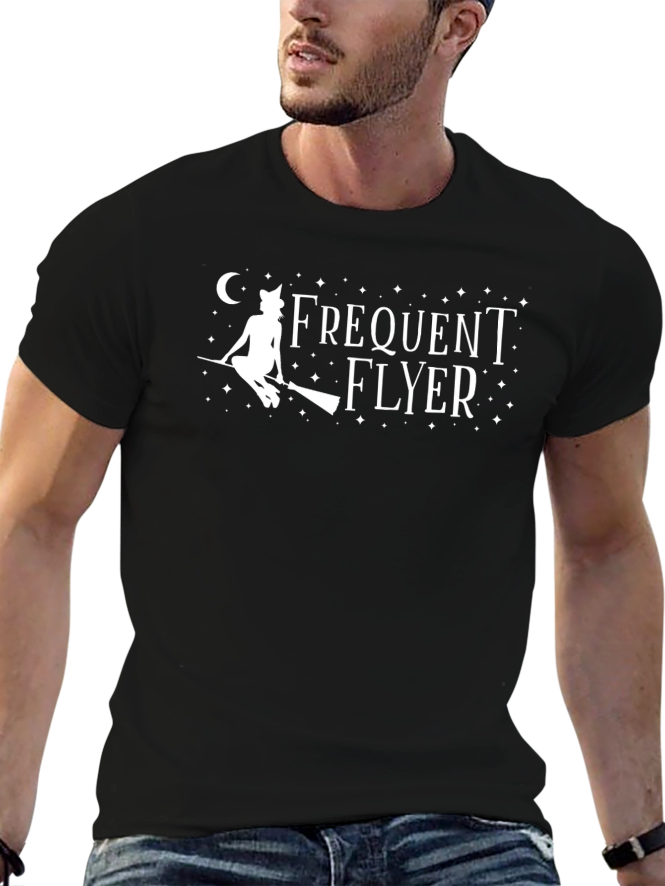 Frequent Flyer Halloween Witch Graphic T-Shirt