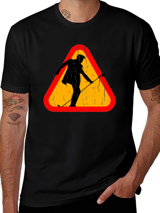 Warning Sign Musician Black T-Shirt