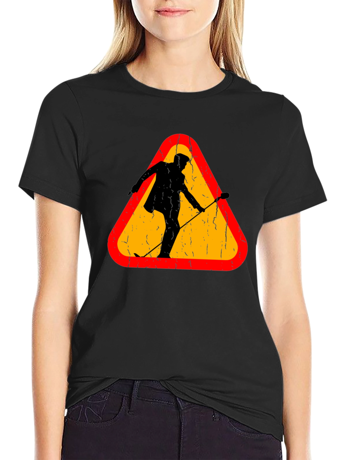 Warning Sign Musician Black T-Shirt
