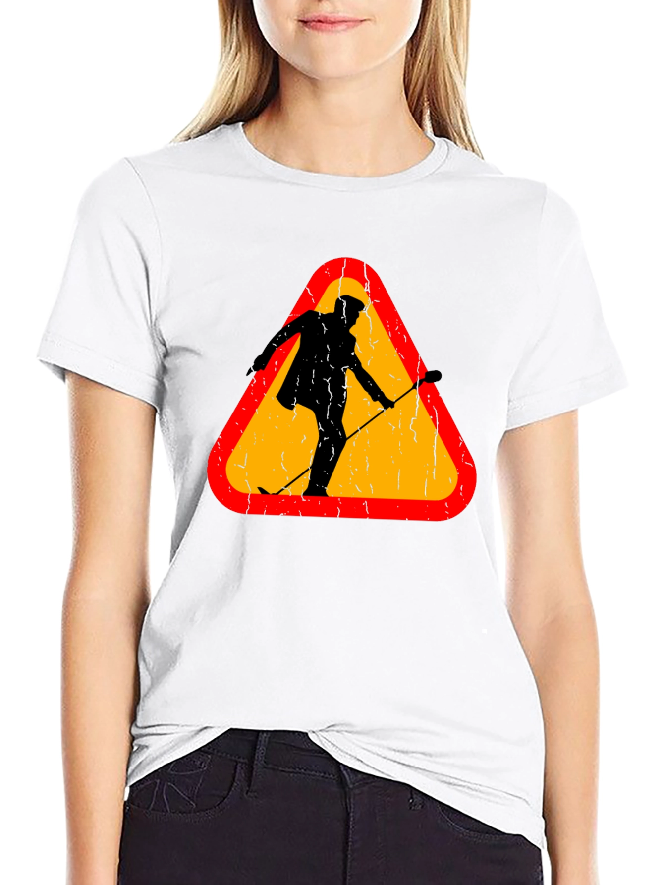 Warning Sign Musician Black T-Shirt