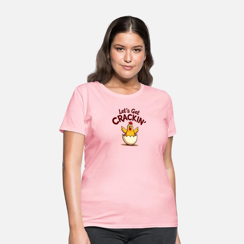 Let’s Get Crackin' Funny Chicken Cartoon Design