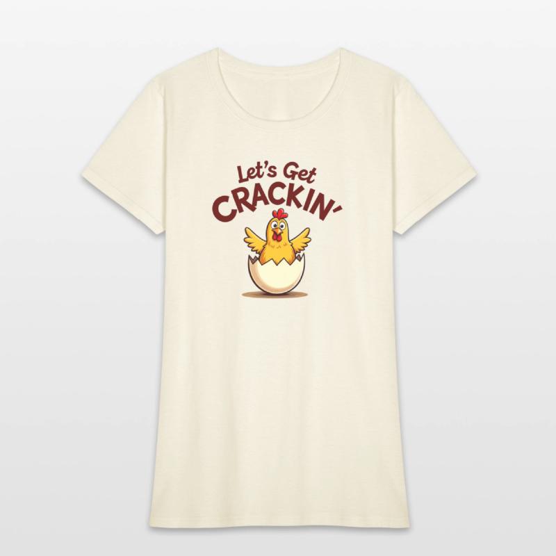 Let’s Get Crackin' Funny Chicken Cartoon Design