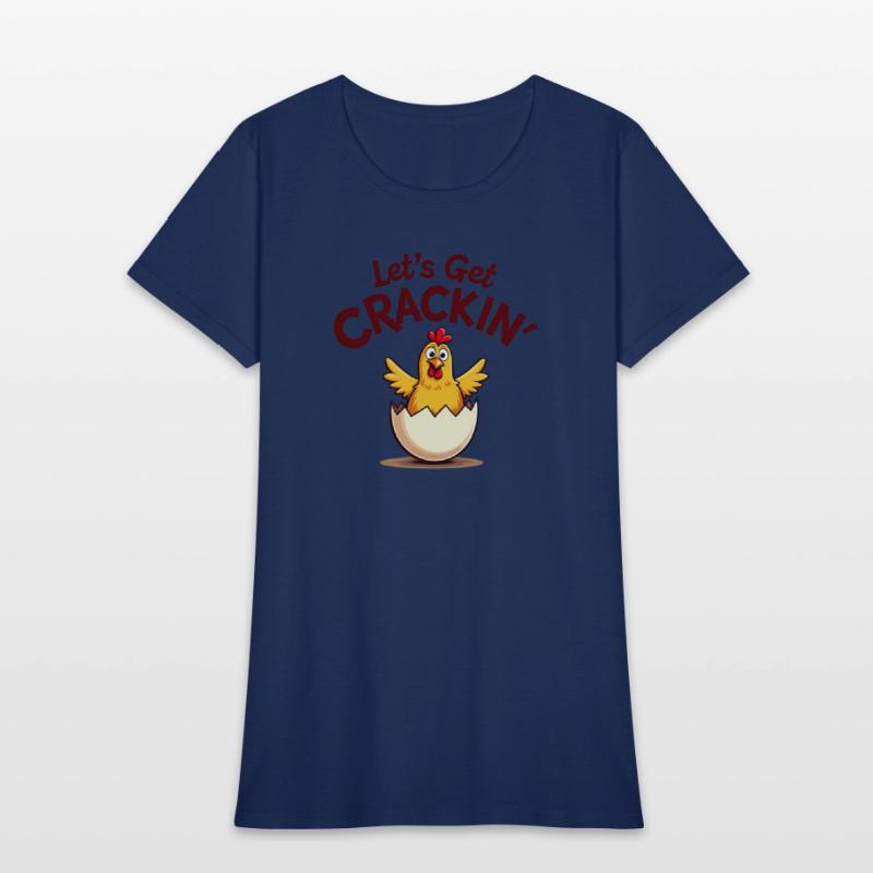 Let’s Get Crackin' Funny Chicken Cartoon Design