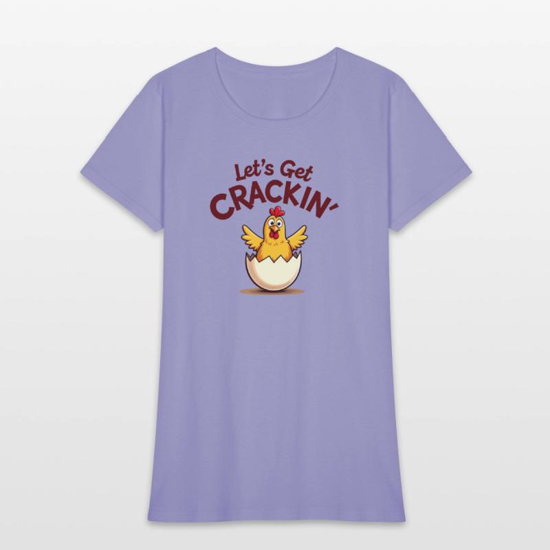 Let’s Get Crackin' Funny Chicken Cartoon Design