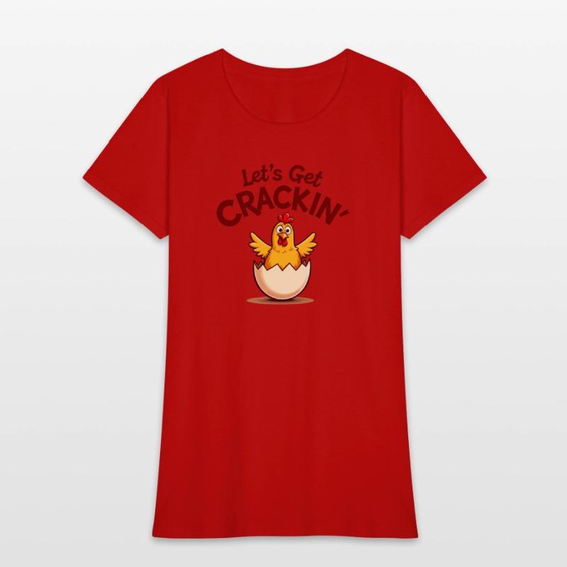Let’s Get Crackin' Funny Chicken Cartoon Design