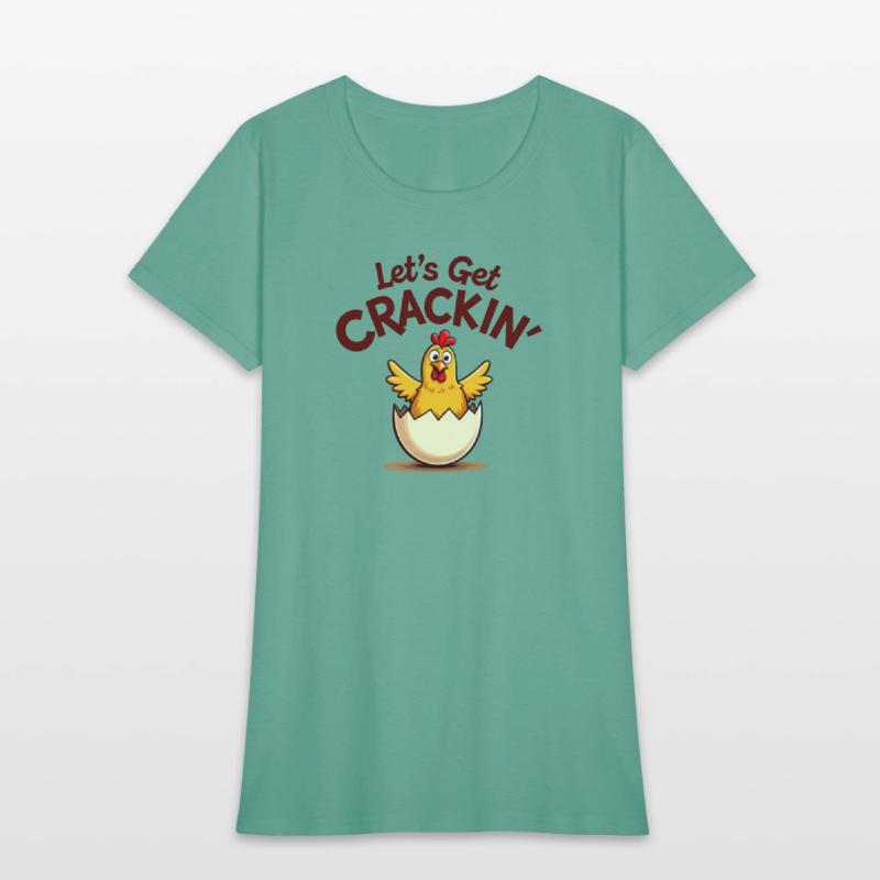 Let’s Get Crackin' Funny Chicken Cartoon Design