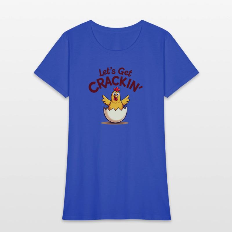 Let’s Get Crackin' Funny Chicken Cartoon Design