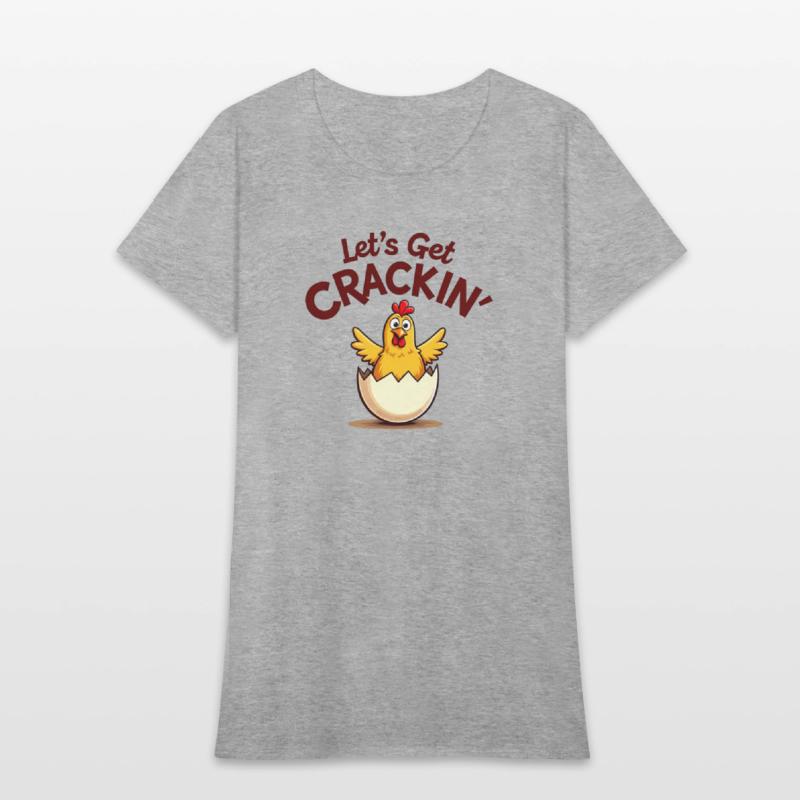 Let’s Get Crackin' Funny Chicken Cartoon Design