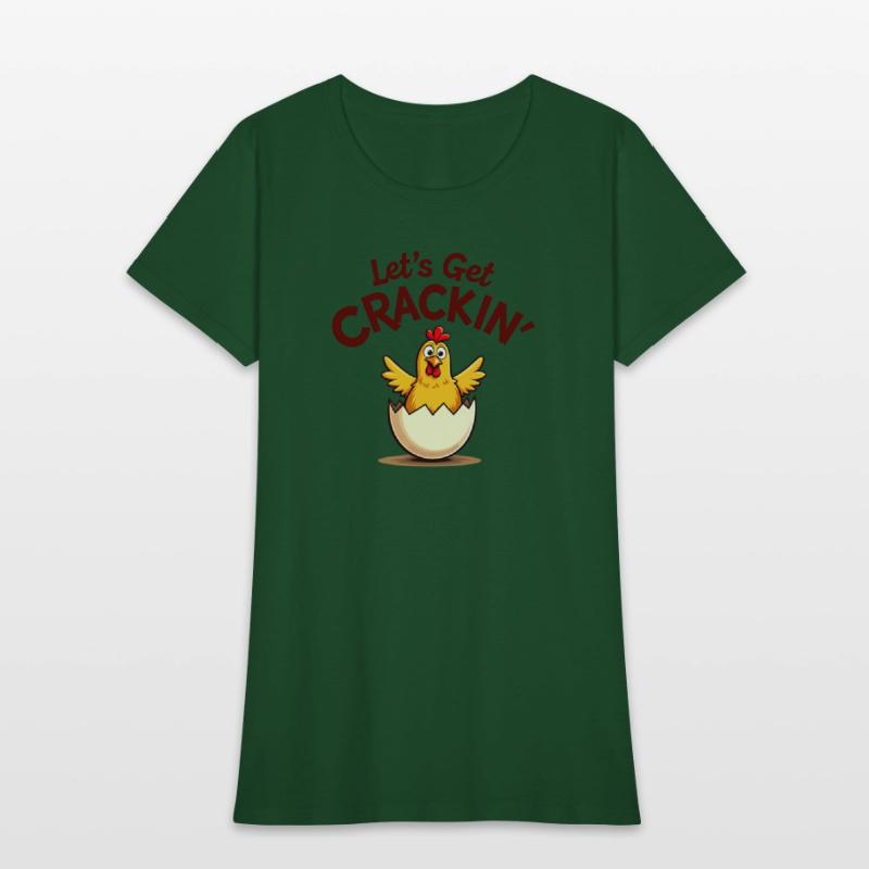 Let’s Get Crackin' Funny Chicken Cartoon Design