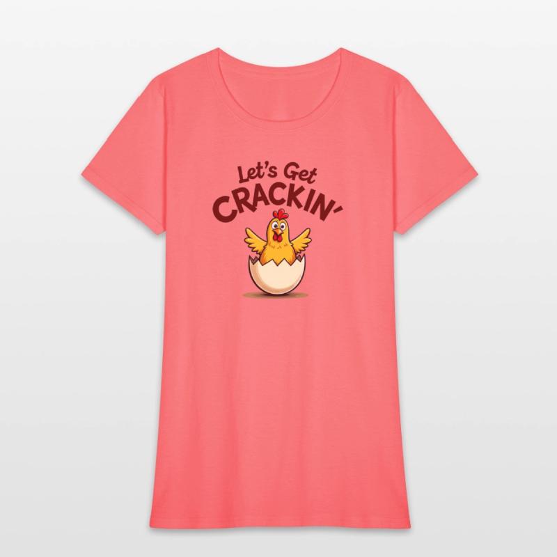 Let’s Get Crackin' Funny Chicken Cartoon Design