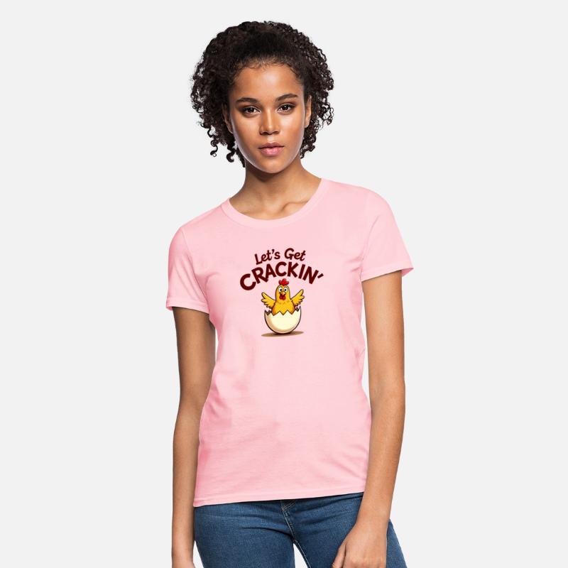 Let’s Get Crackin' Funny Chicken Cartoon Design