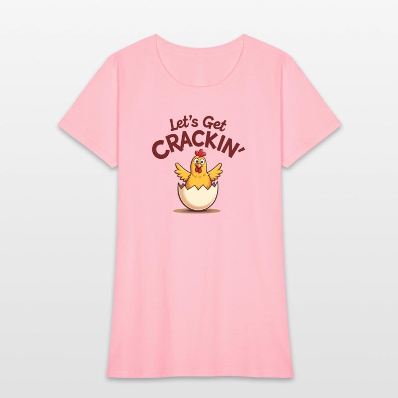 Let’s Get Crackin' Funny Chicken Cartoon Design