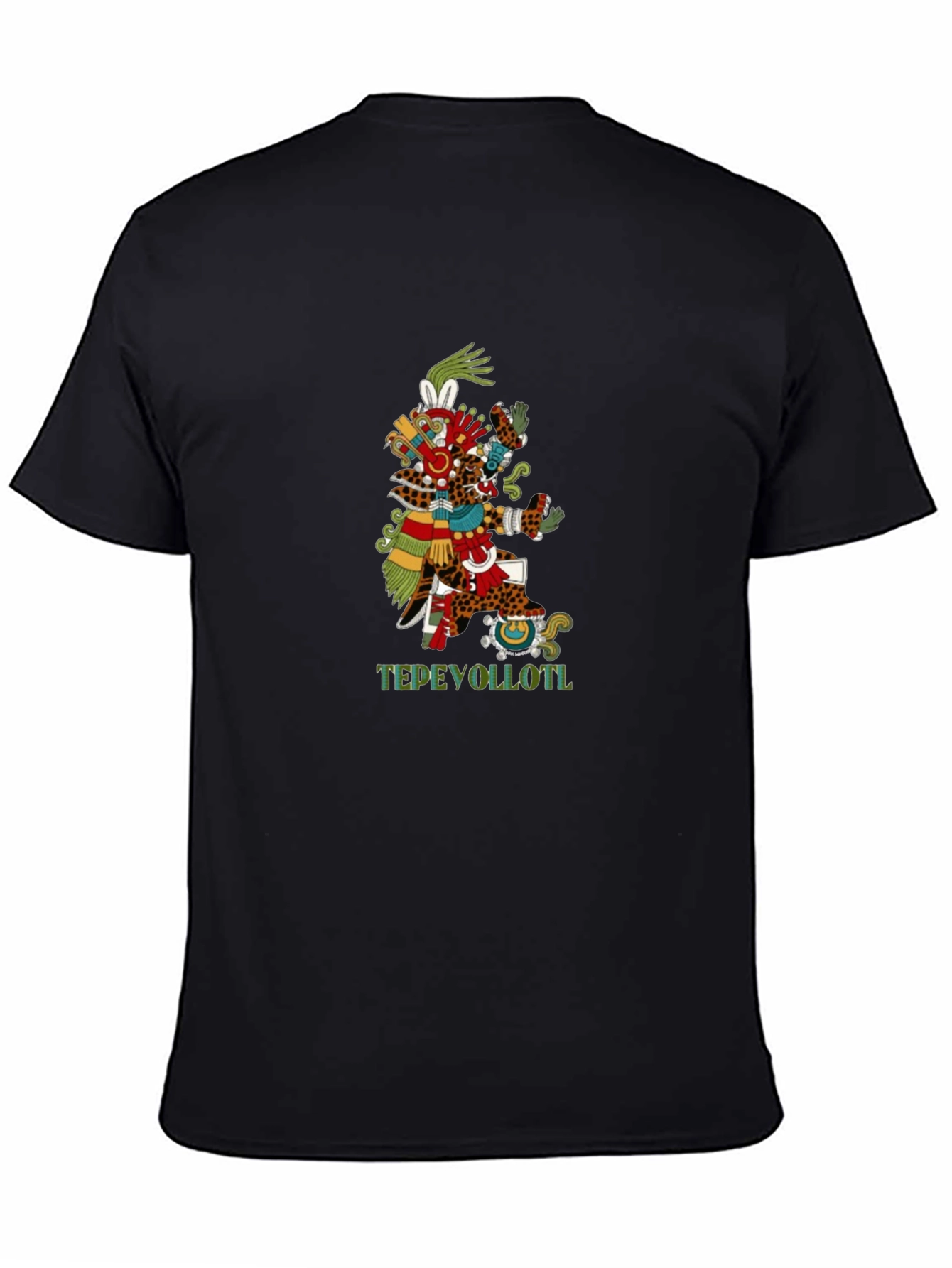 Aztec T-Shirt - Tepeyollotl Design - Black Tee