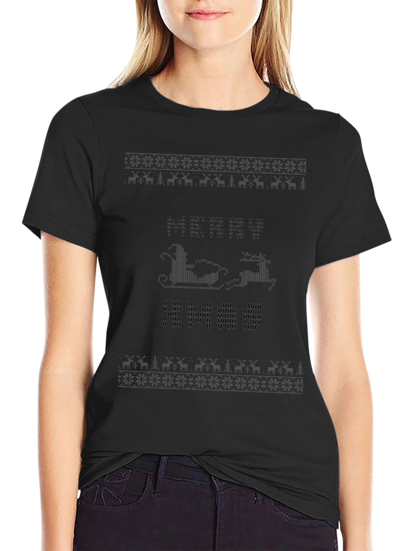 Merry Christmas T-Shirt: Holiday Knit Design