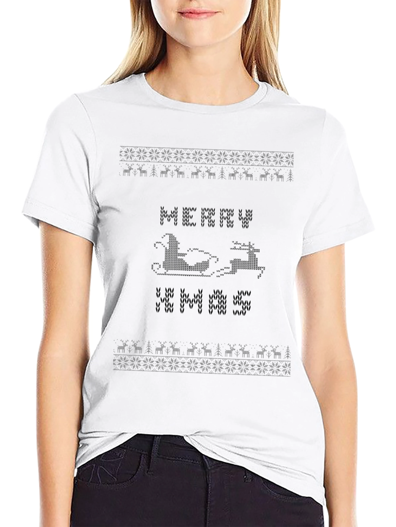 Merry Christmas T-Shirt: Holiday Knit Design