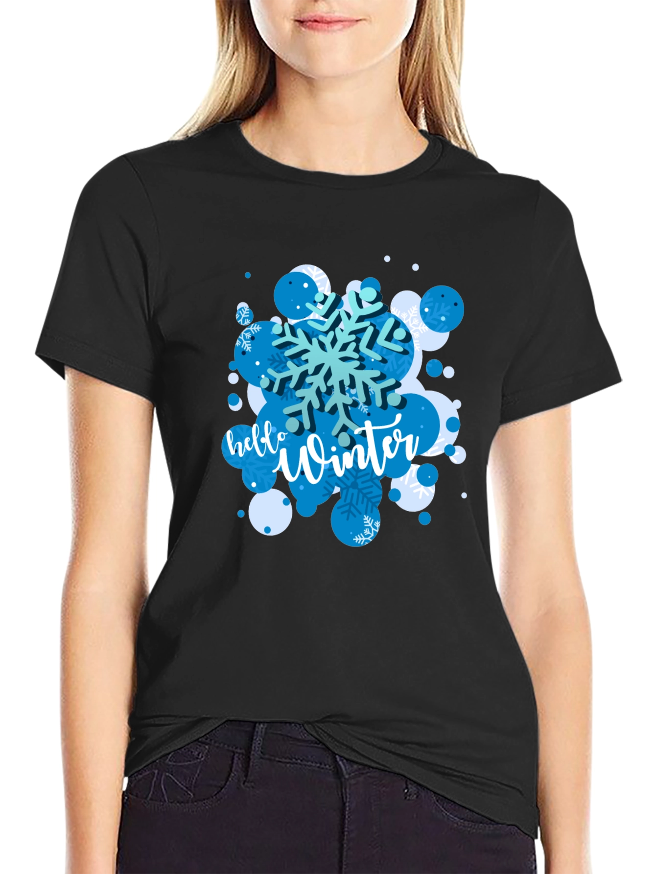 Winter Snowflake Graphic Tee - Stylish Holiday Shirt