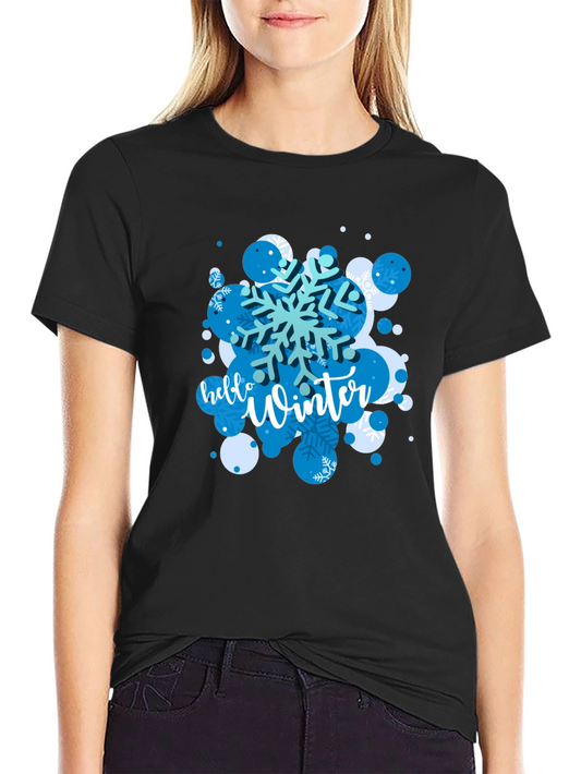 Winter Snowflake Graphic Tee - Stylish Holiday Shirt
