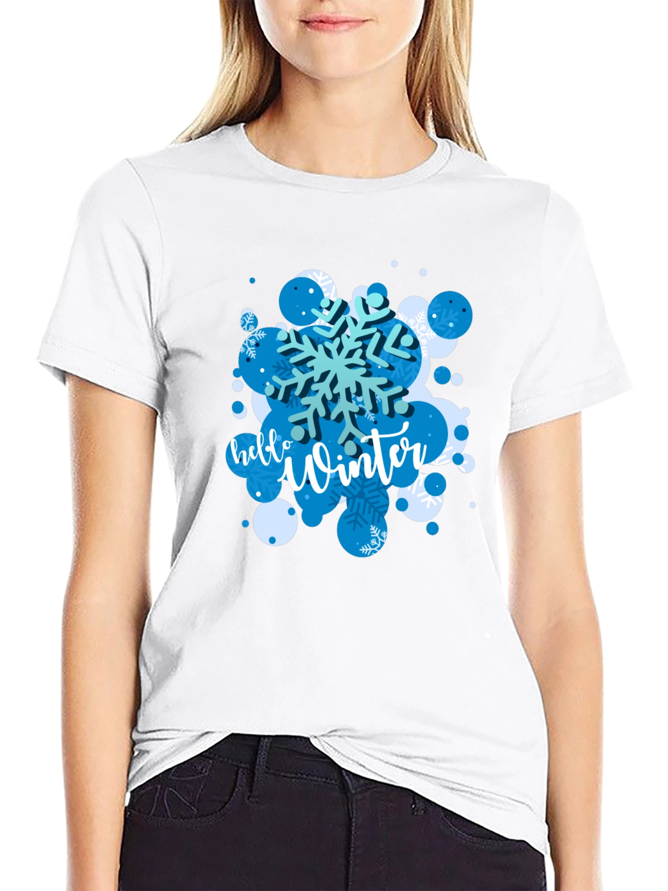 Winter Snowflake Graphic Tee - Stylish Holiday Shirt