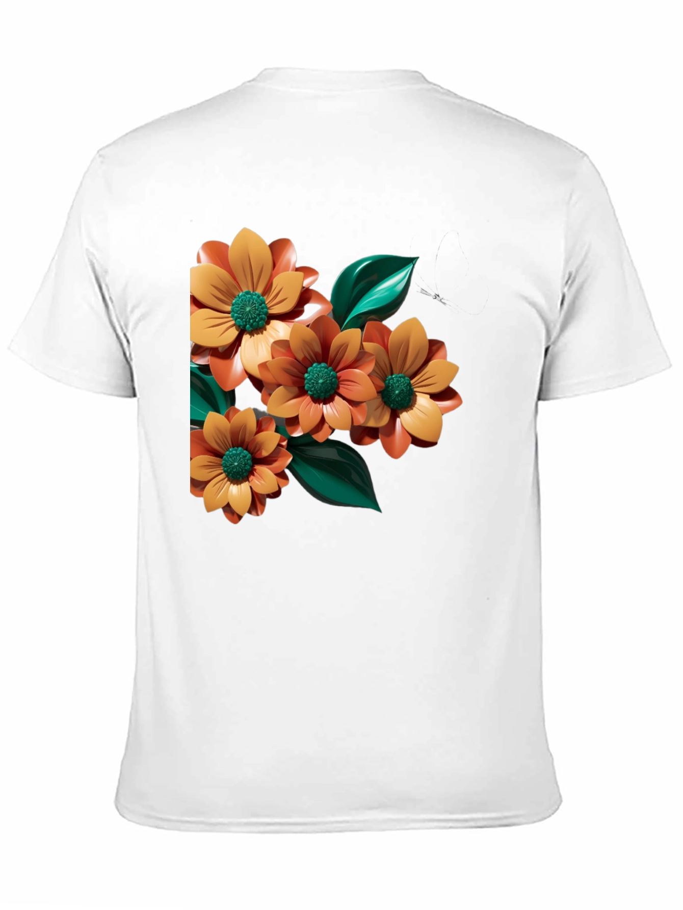 Floral Graphic Print Black Tee