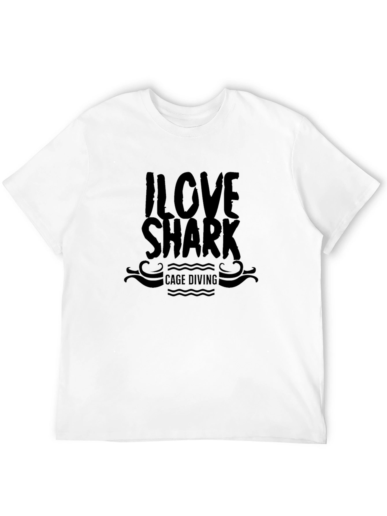 I Love Shark Cage Diving Black T-Shirt