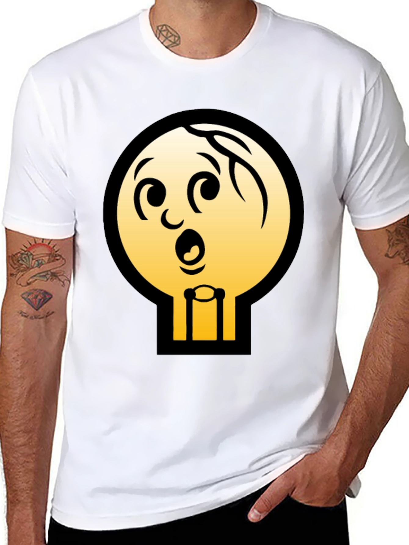 Cartoon Character Graphic Tee - Black