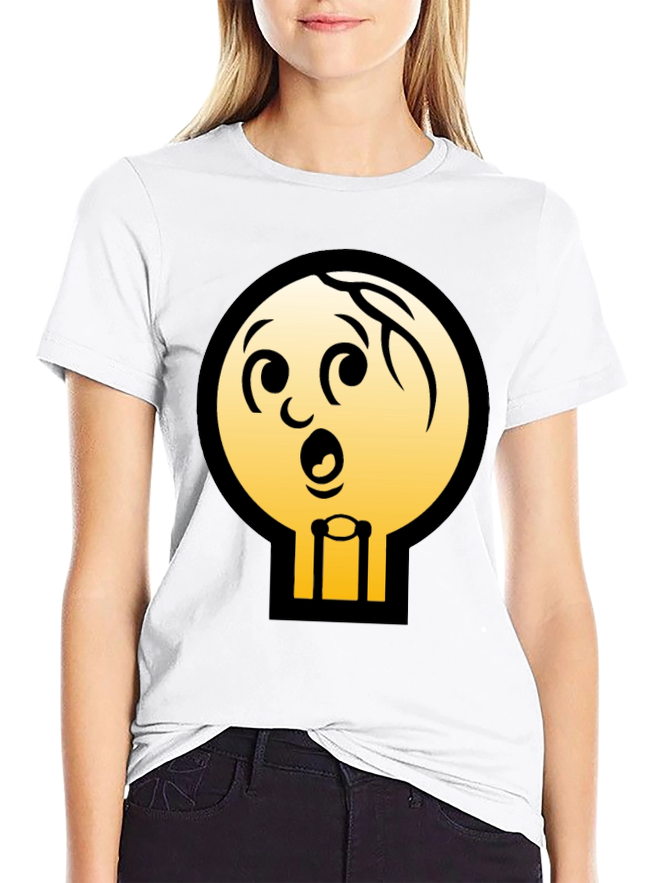 Cartoon Character Graphic Tee - Black