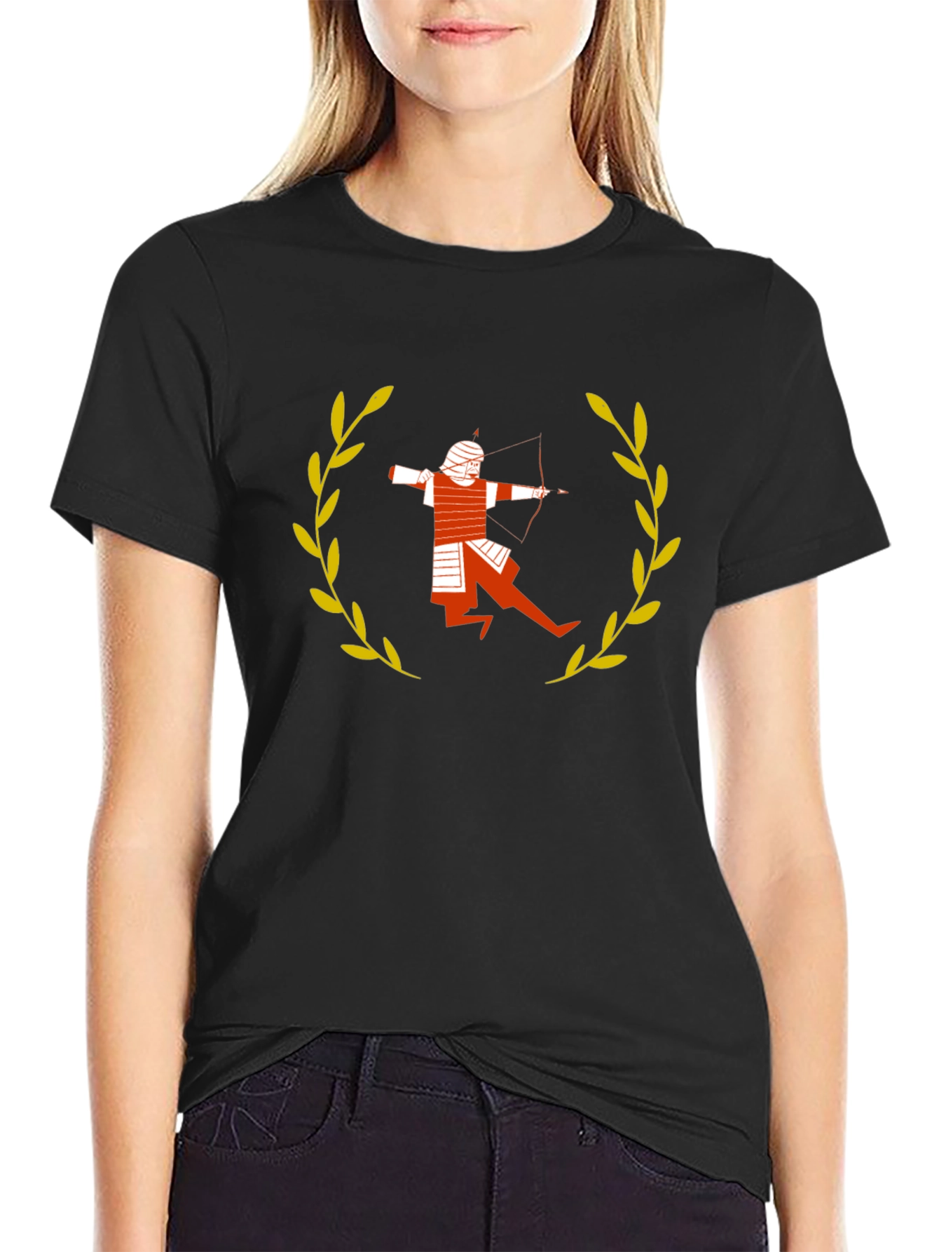 Archer Graphic Tee - Black Cotton Shirt