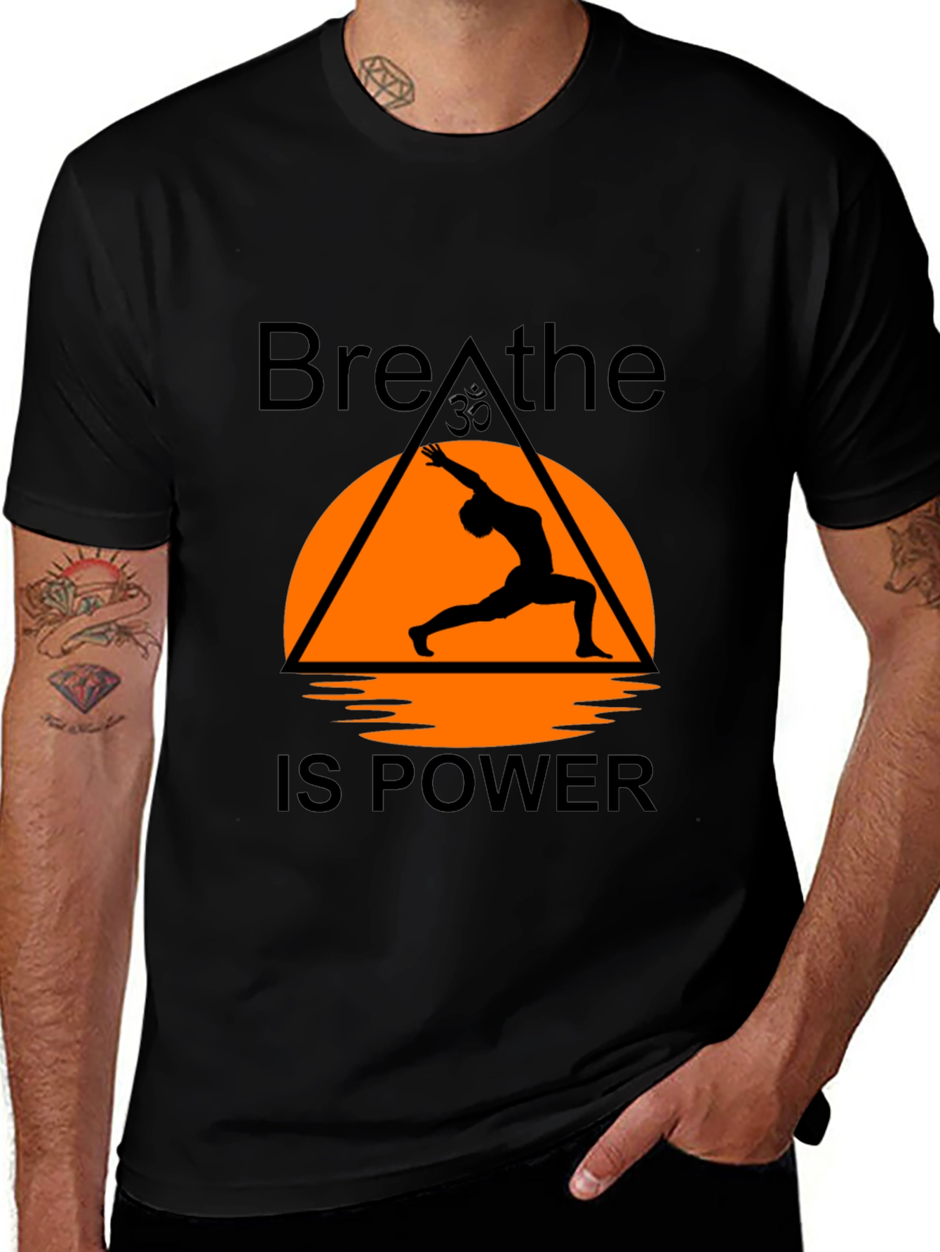 Breathe is Power Yoga T-Shirt - Black Graphic Tee