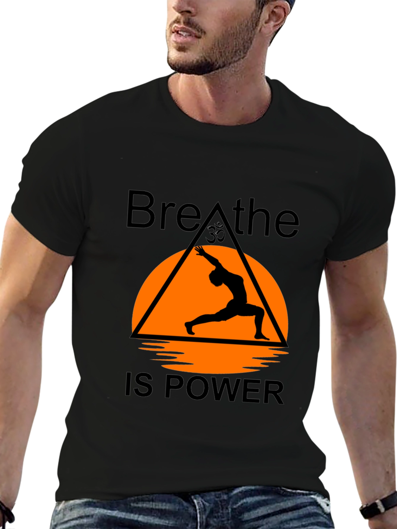 Breathe is Power Yoga T-Shirt - Black Graphic Tee