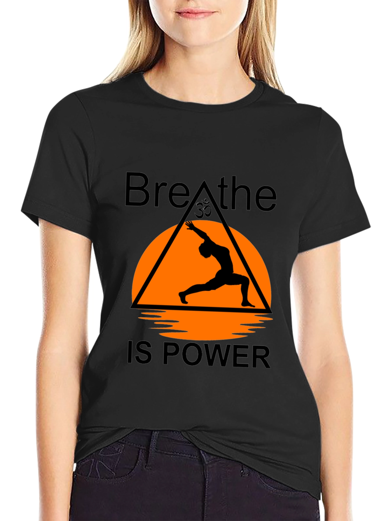 Breathe is Power Yoga T-Shirt - Black Graphic Tee
