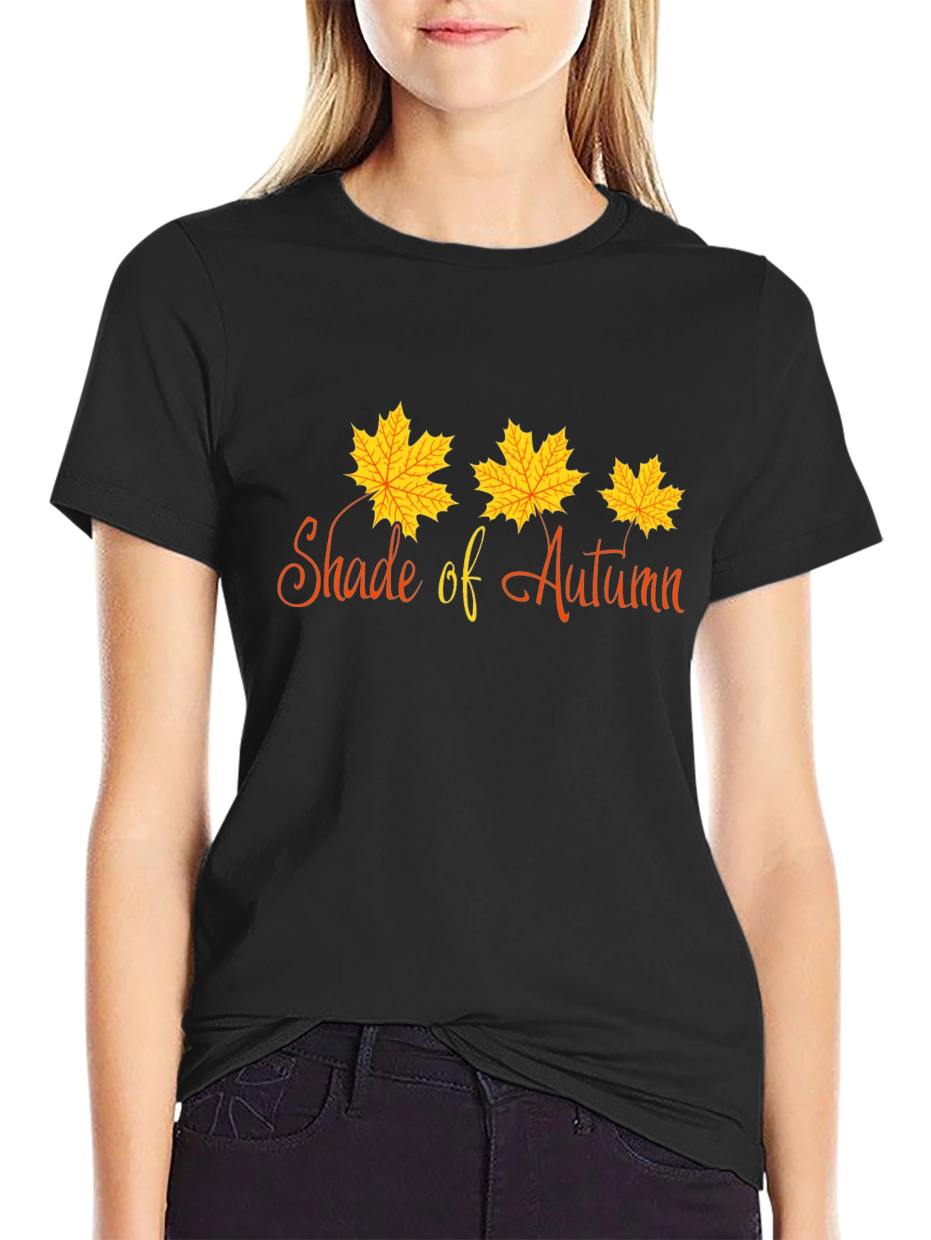 Shade of Autumn Graphic T-Shirt - Black