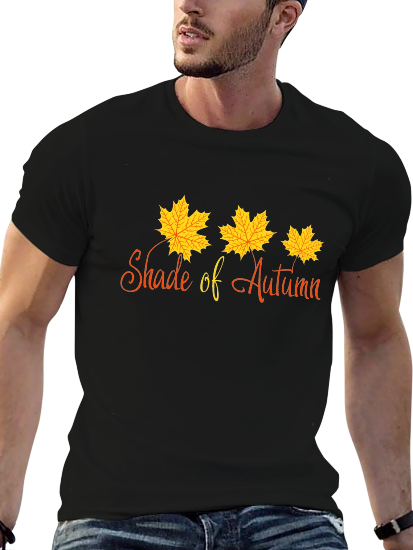 Shade of Autumn Graphic T-Shirt - Black