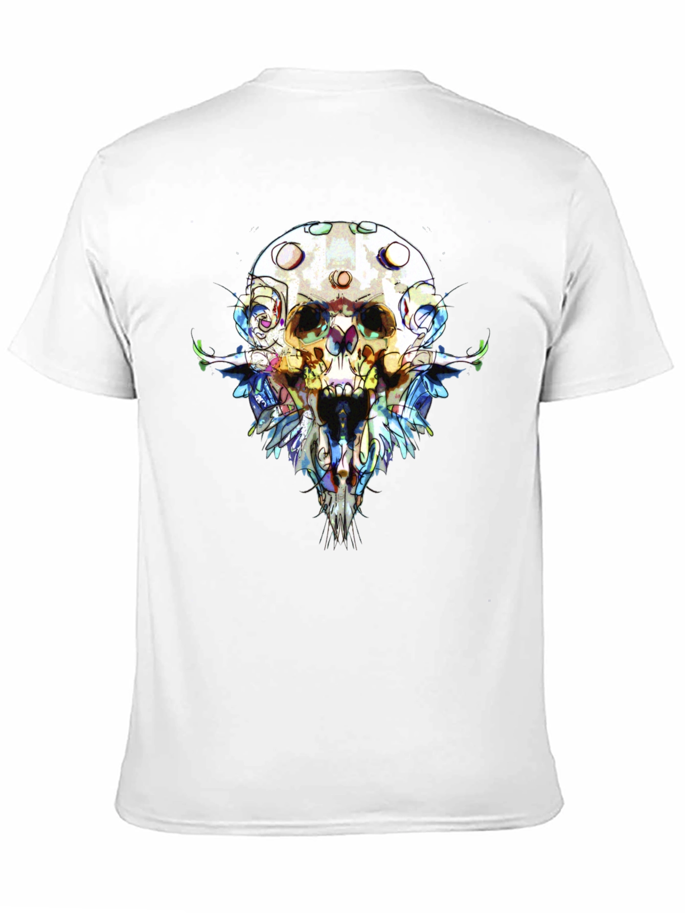 Abstract Skull Graphic Tee - Mens Black T-Shirt
