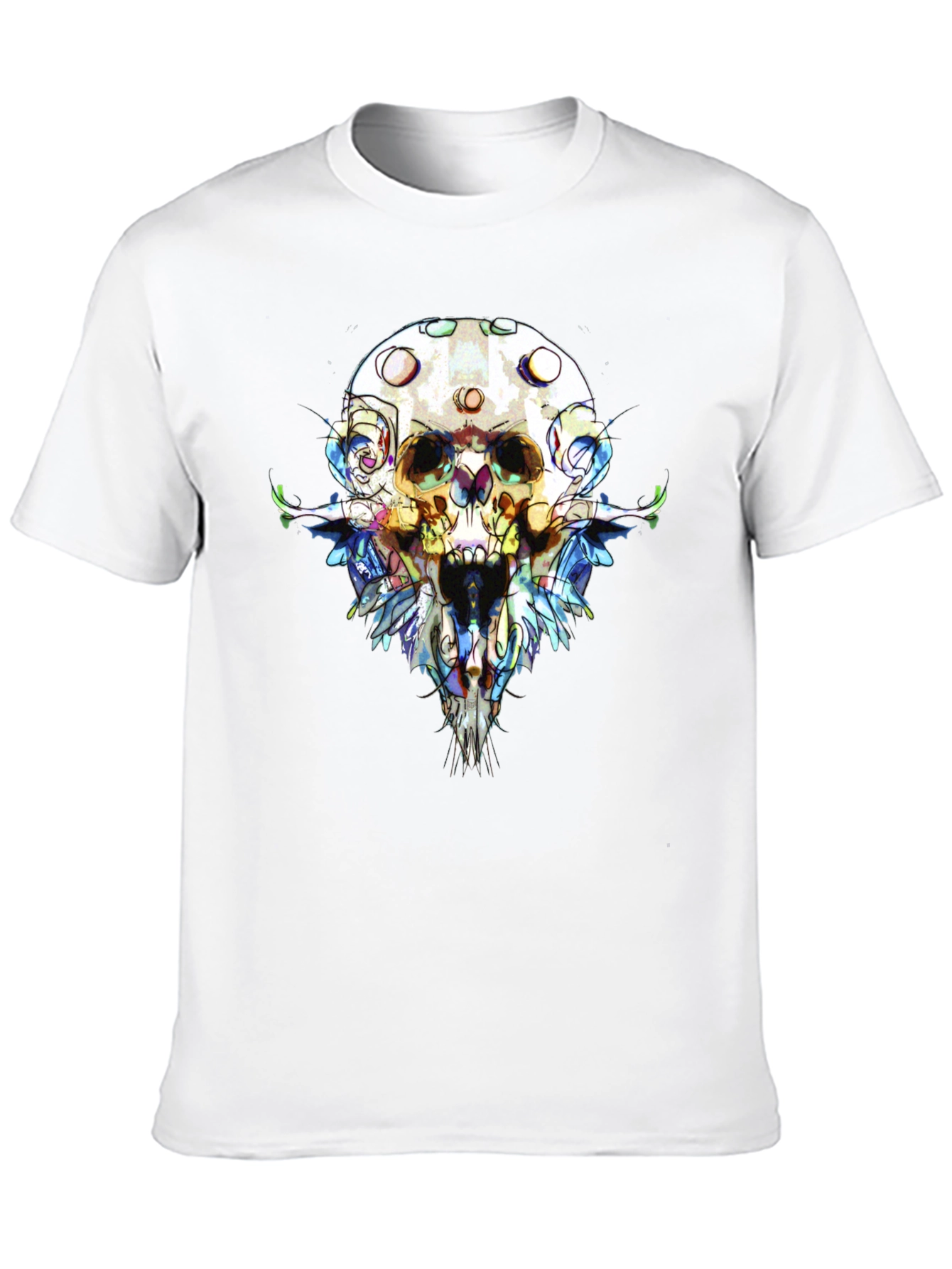 Abstract Skull Graphic Tee - Mens Black T-Shirt
