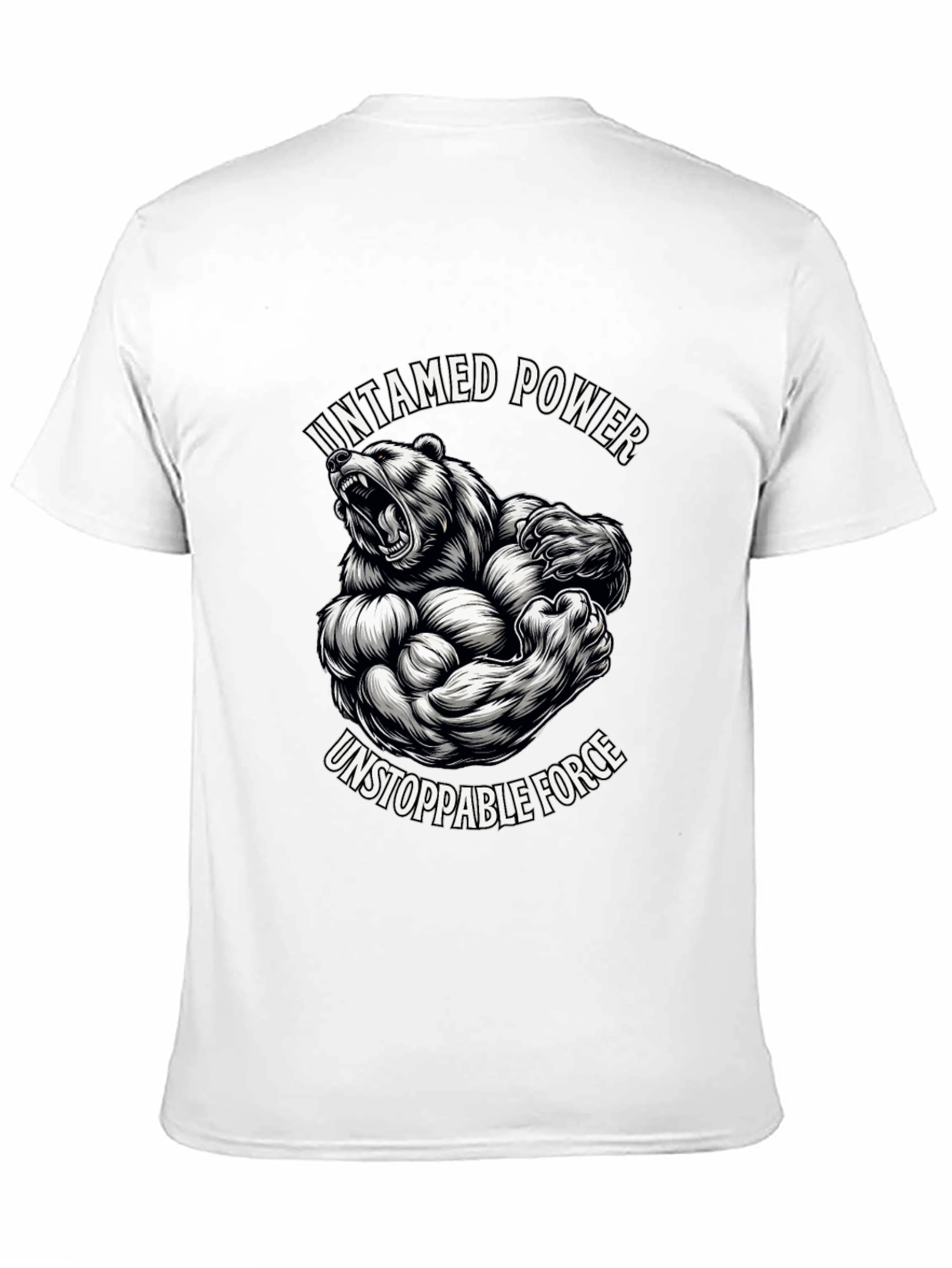 Untamed Power Bear Graphic Tee - Black