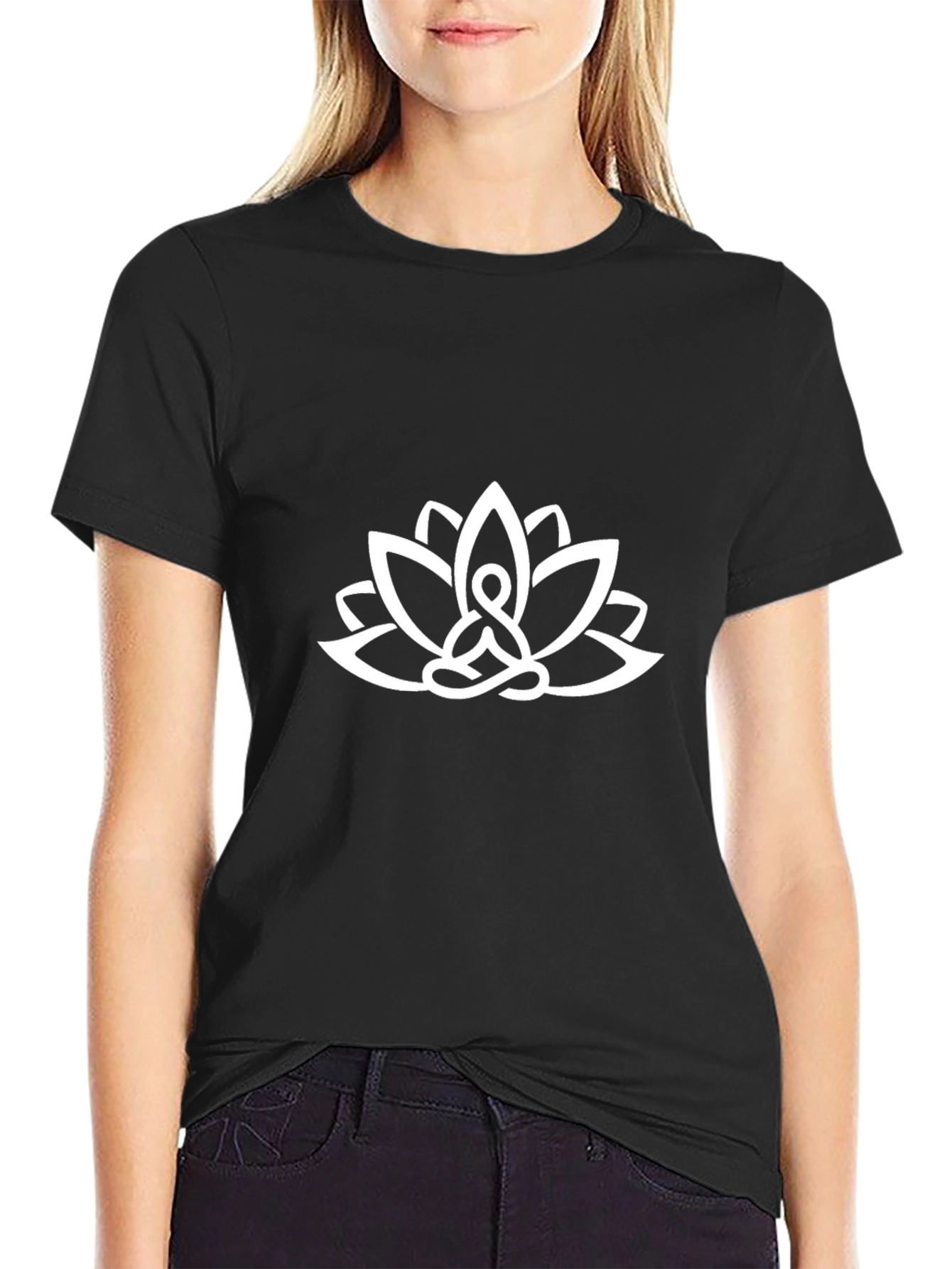 Lotus Meditation Graphic Tee - Black