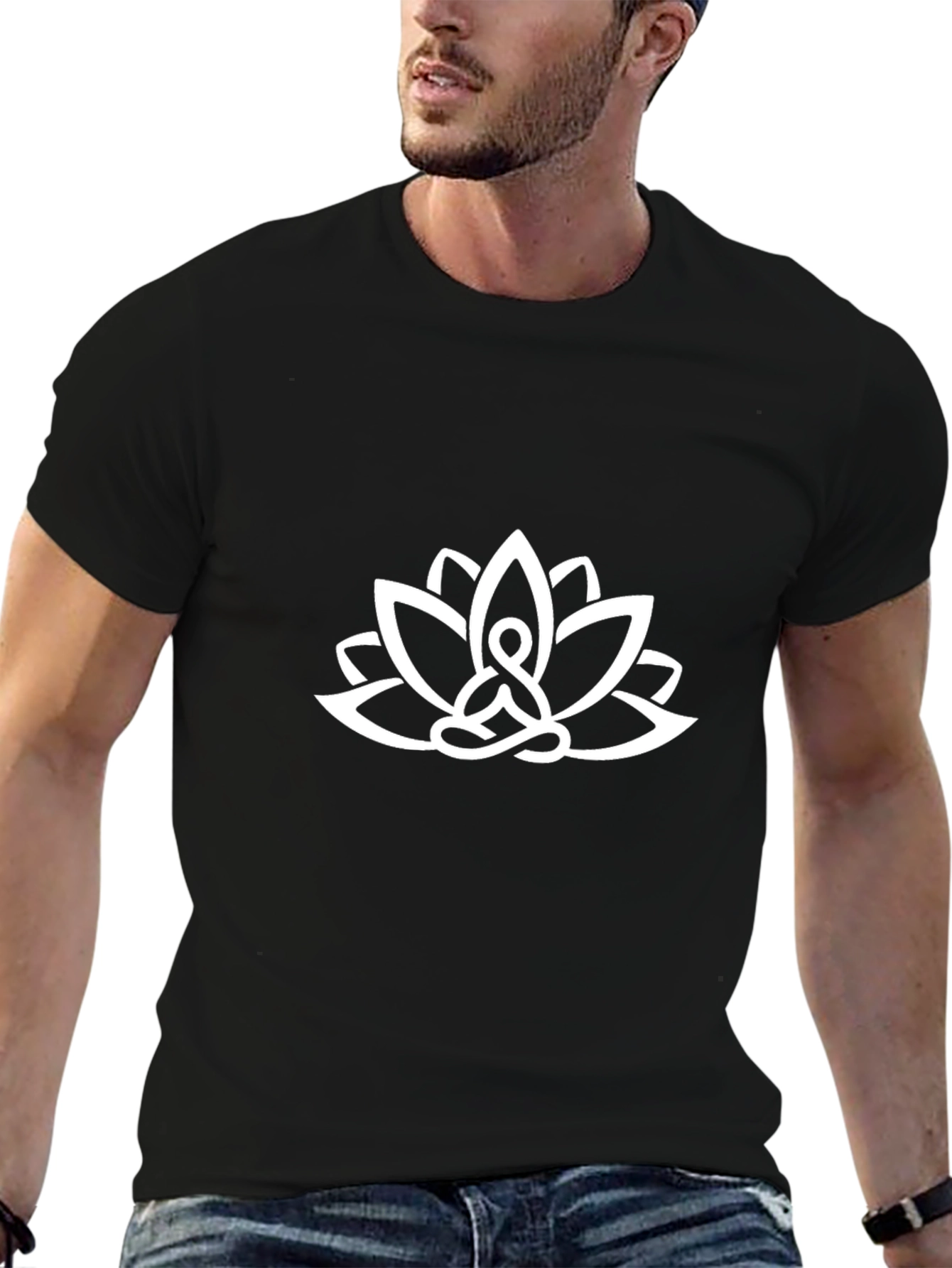Lotus Meditation Graphic Tee - Black