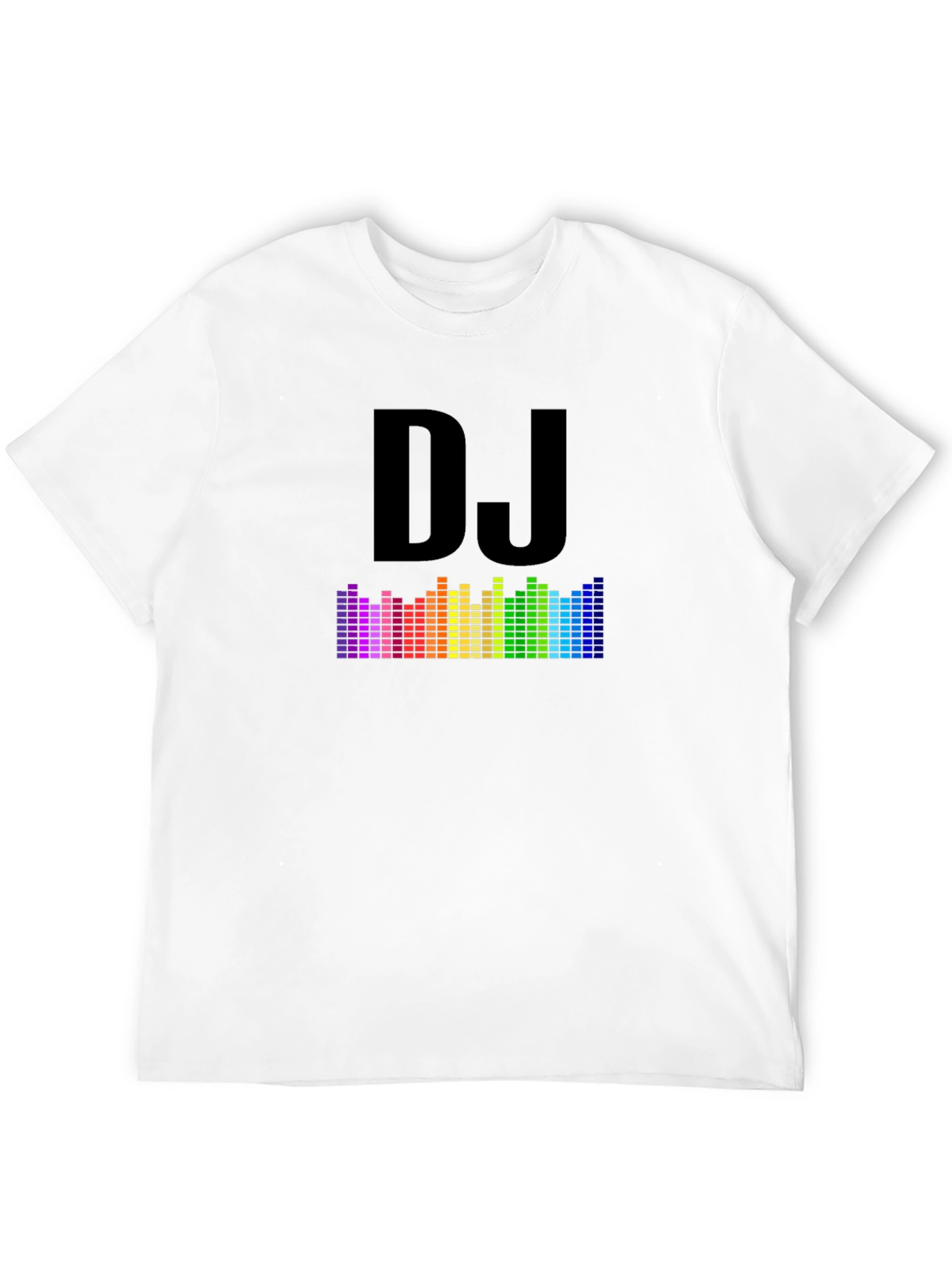 DJ Rainbow Equalizer Graphic Tee - Black Cotton Blend
