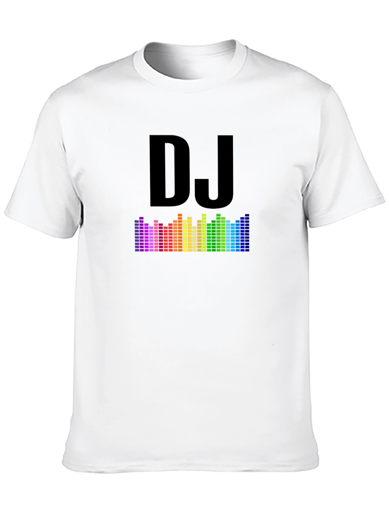 DJ Rainbow Equalizer Graphic Tee - Black Cotton Blend