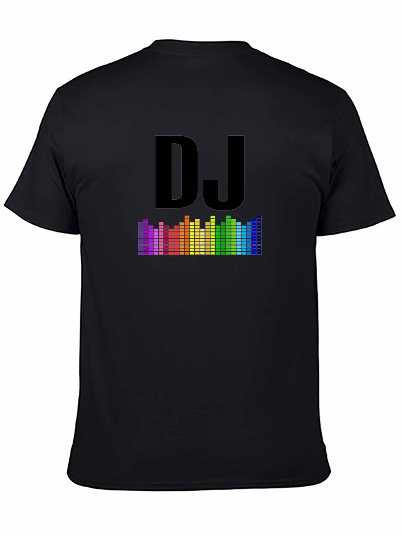 DJ Rainbow Equalizer Graphic Tee - Black Cotton Blend
