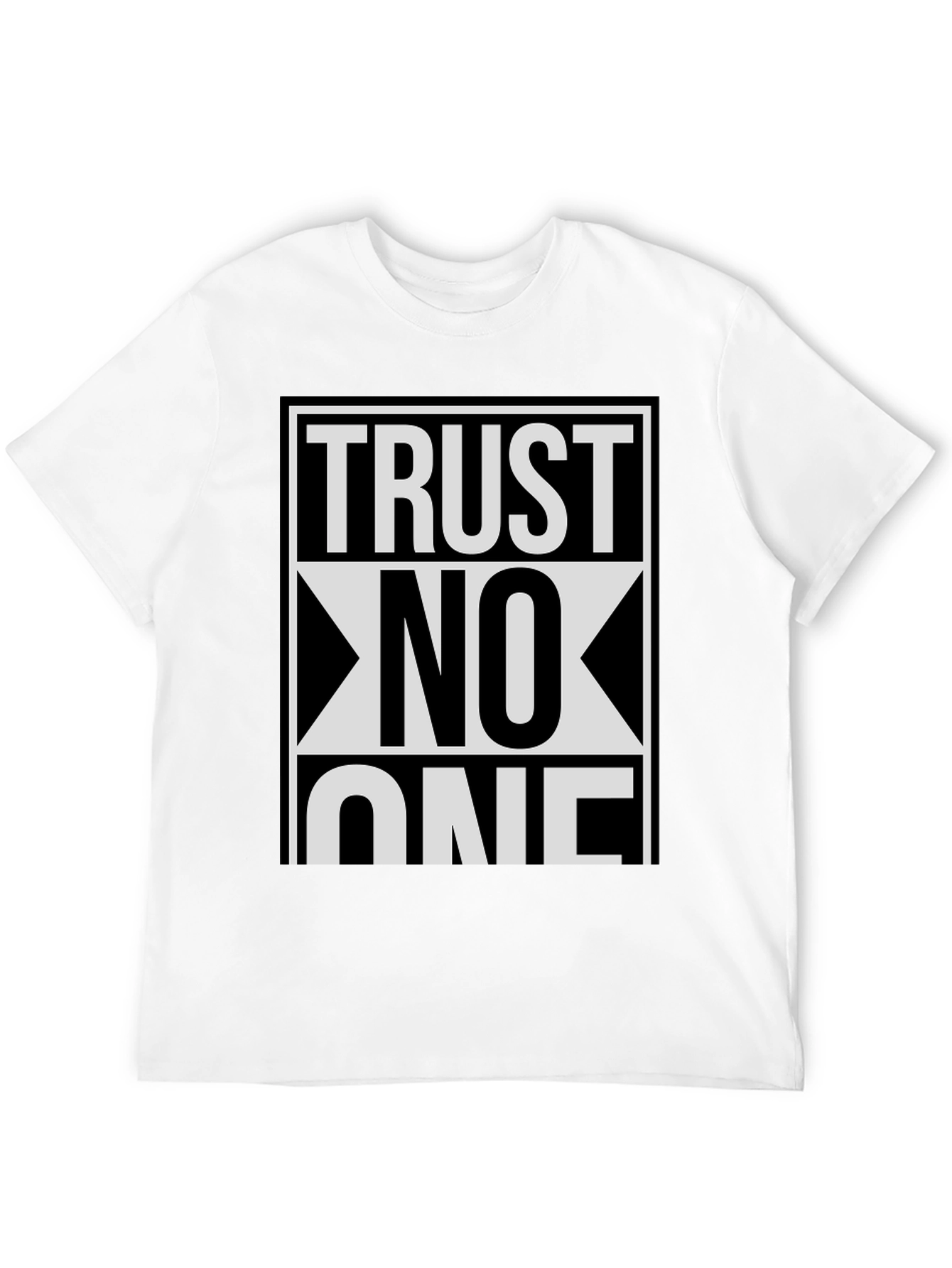 Trust No One Graphic Tee - Black Cotton Blend