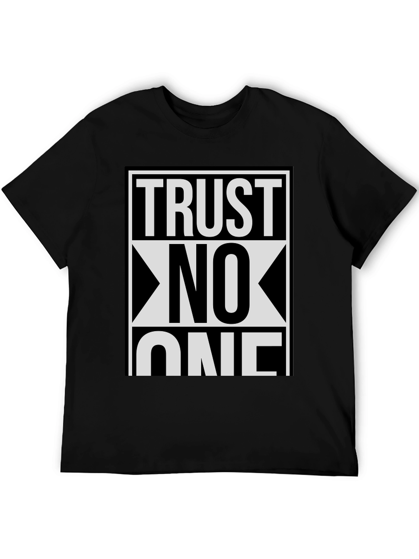 Trust No One Graphic Tee - Black Cotton Blend