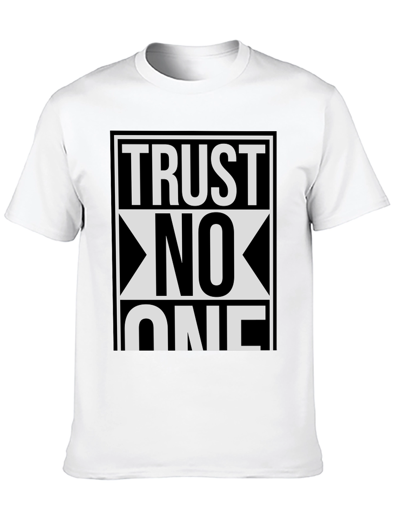 Trust No One Graphic Tee - Black Cotton Blend