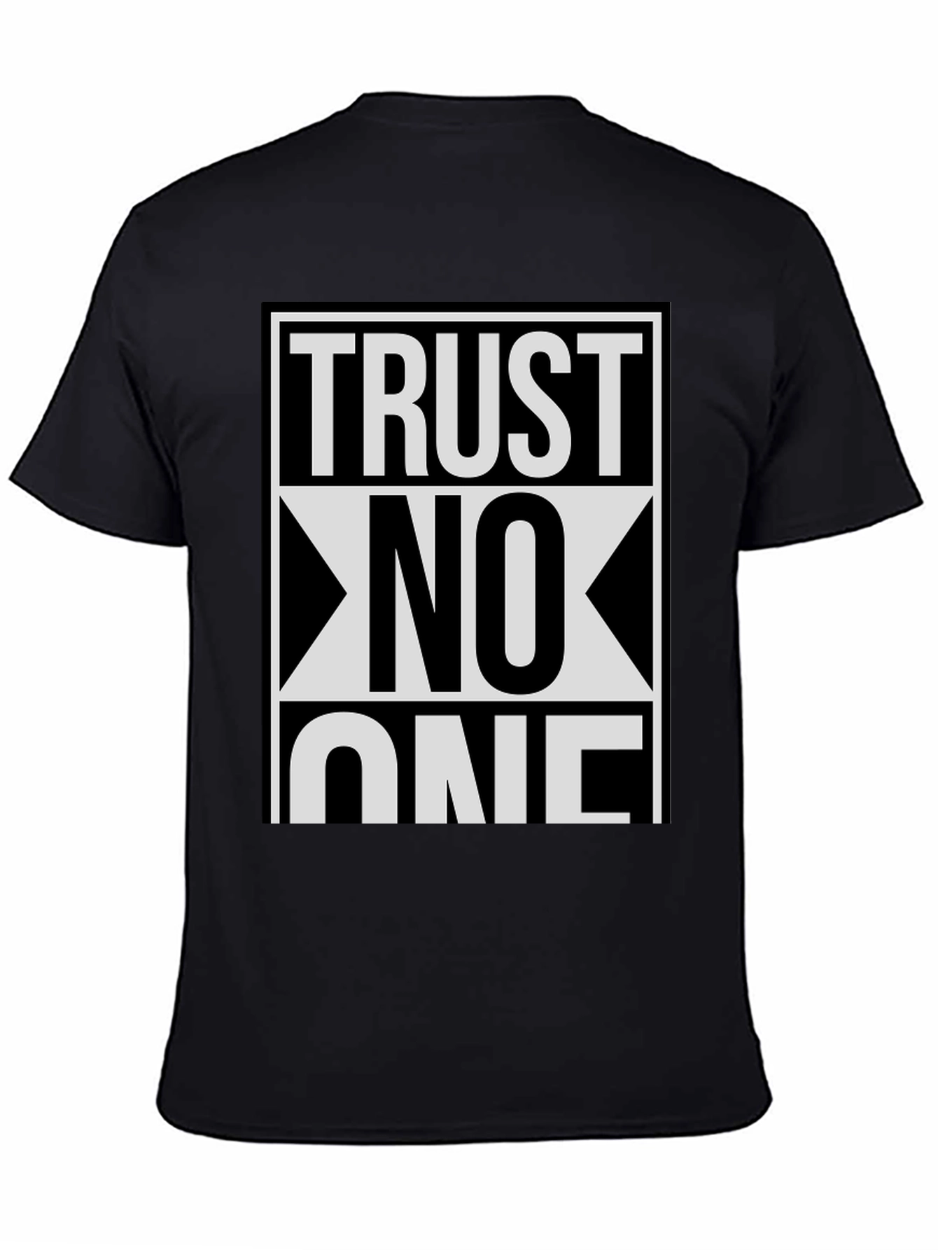 Trust No One Graphic Tee - Black Cotton Blend