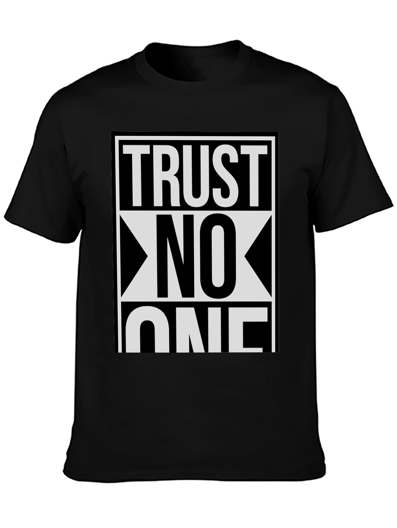 Trust No One Graphic Tee - Black Cotton Blend