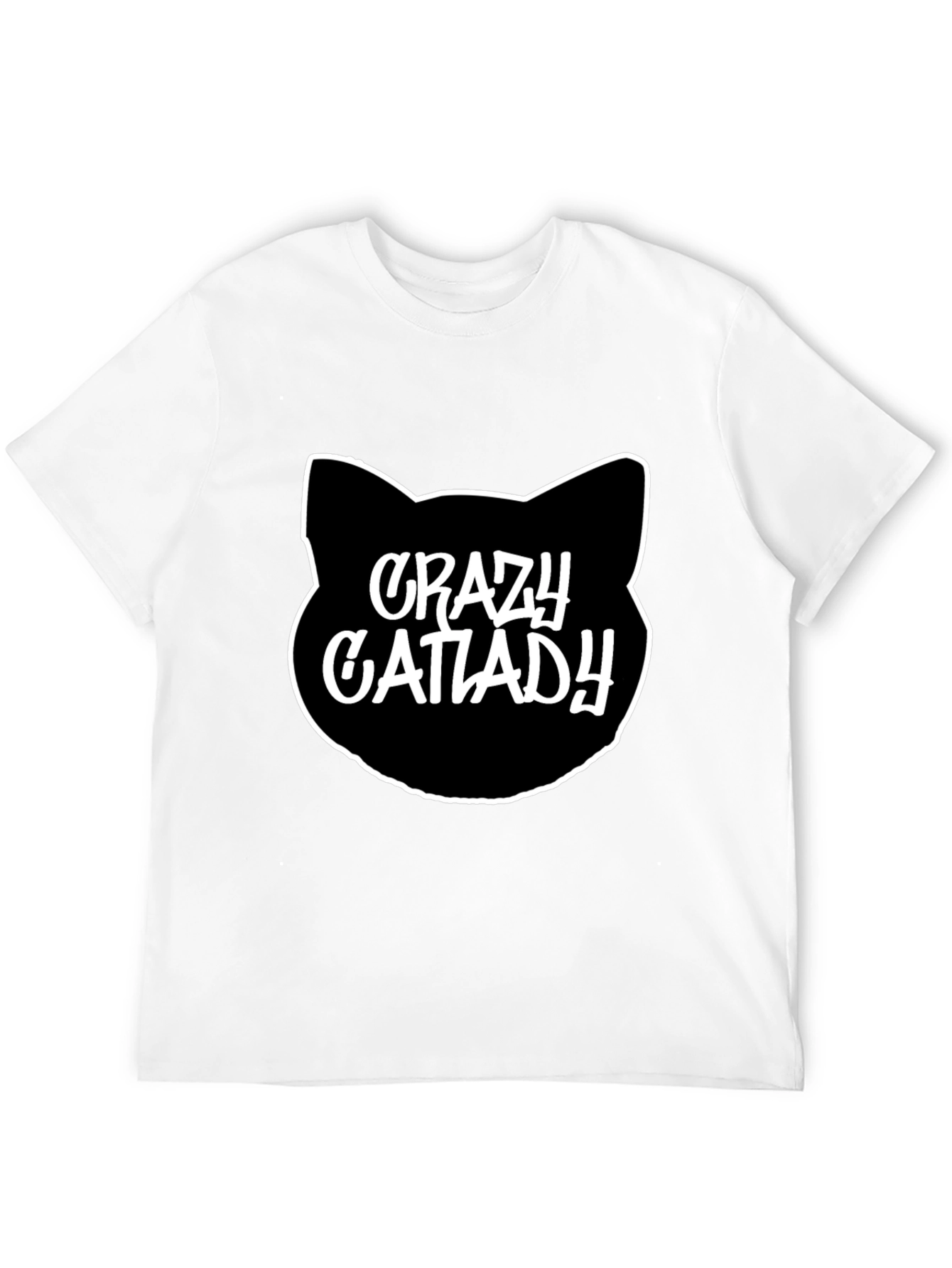 Crazy Cat Lady T-Shirt - Black Crew Neck Tee